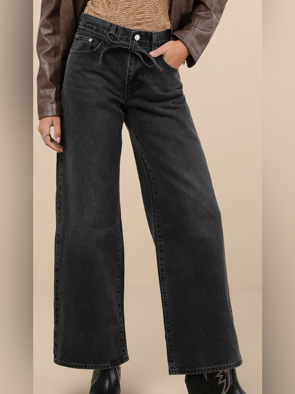 Levi's Black Wide-Leg High-Rise Jeans